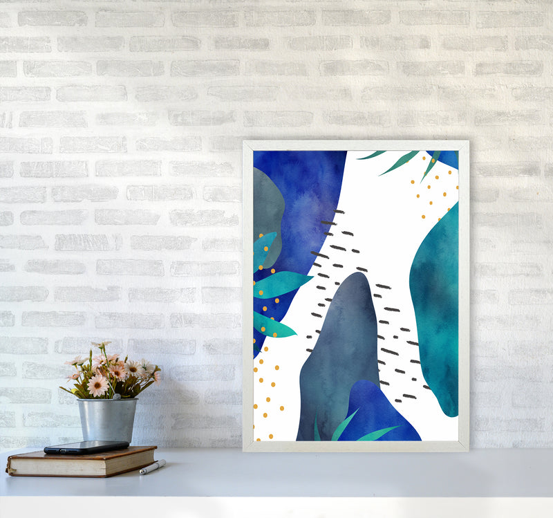 Watercolor Abstract Jungle Art Print by Seven Trees Design A2 Oak Frame
