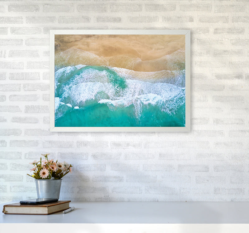 Waves From The Sky Landscape Art Print by Seven Trees Design A2 Oak Frame