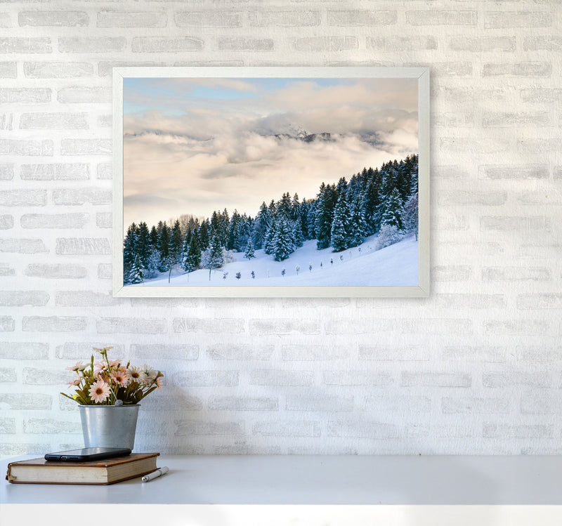 Pines in the sky Art Print by Seven Trees Design A2 Oak Frame