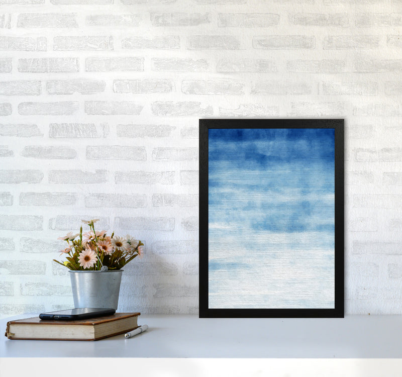 Abstract Blue Art Print by Seven Trees Design A3 White Frame