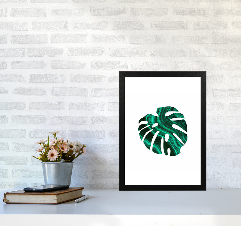 Green Marble Leaf I Art Print by Seven Trees Design A3 White Frame