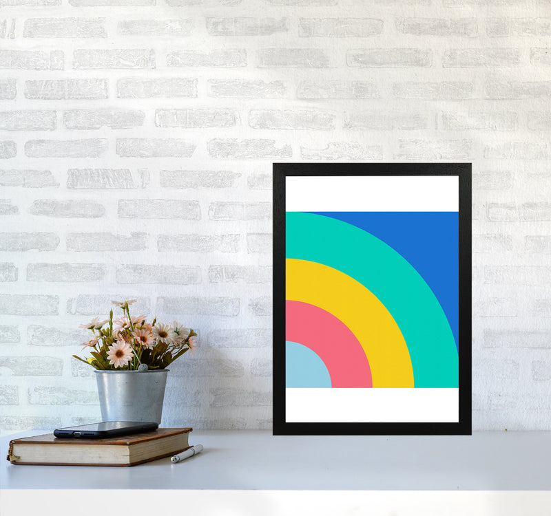 Happy shapes II Rainbow Art Print by Seven Trees Design A3 White Frame