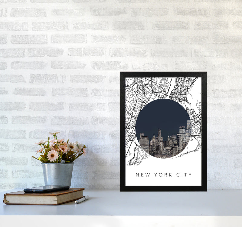 New York City Streets Collage Art Print by Seven Trees Design A3 White Frame