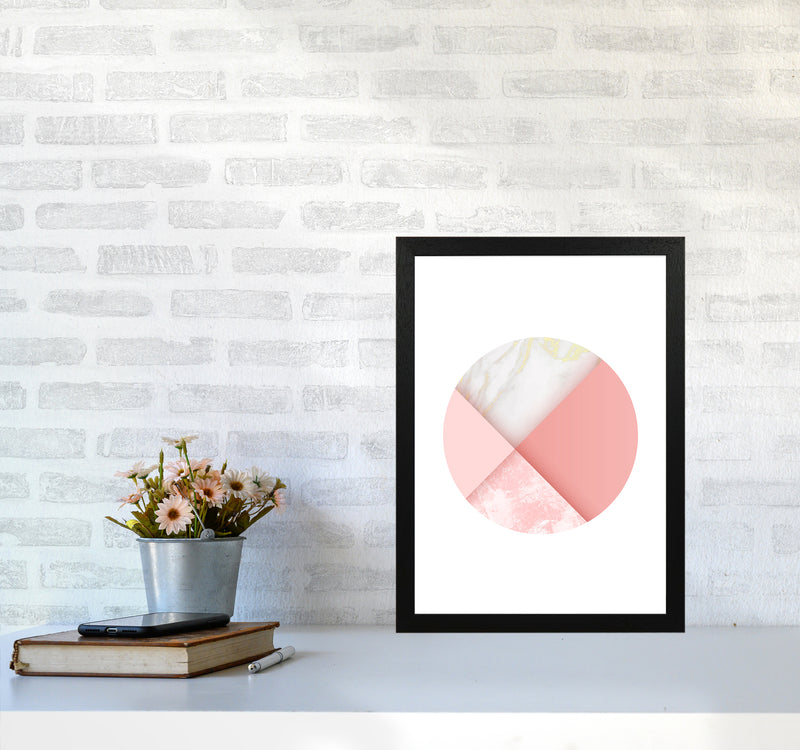 Pink Marble Circle III Abstract Art Print by Seven Trees Design A3 White Frame