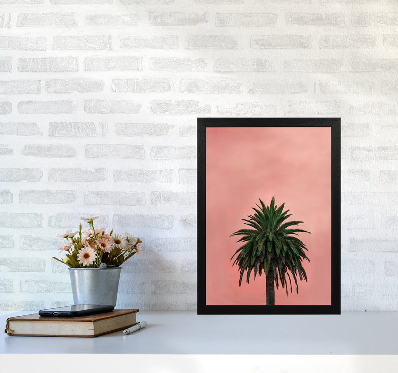 Pink Palm Abstract Art Print by Seven Trees Design A3 White Frame