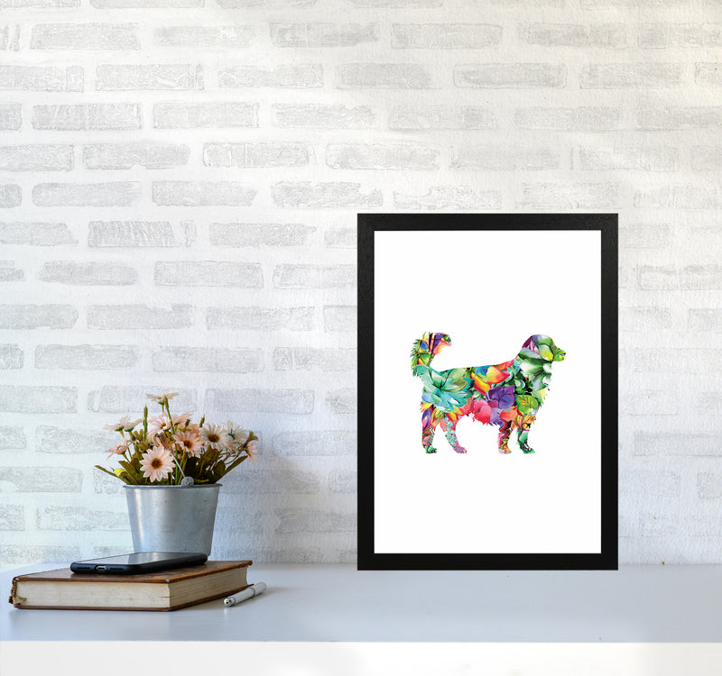 Succulents Dog Animal Art Print by Seven Trees Design A3 White Frame