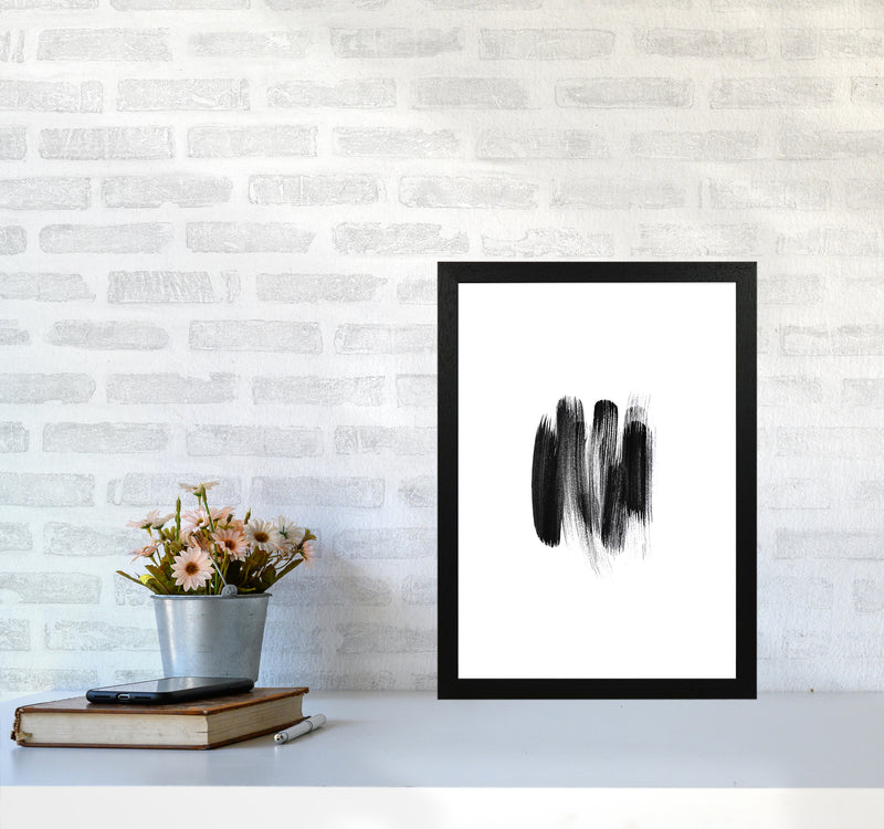 The Black Strokes Abstract Art Print by Seven Trees Design A3 White Frame