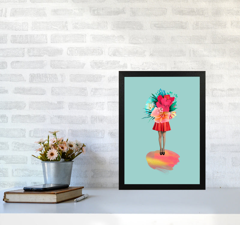 The Floral Girl Art Print by Seven Trees Design A3 White Frame