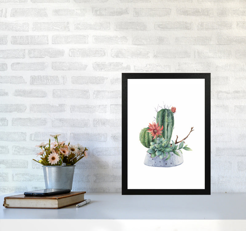 The Watercolor Cactus Art Print by Seven Trees Design A3 White Frame