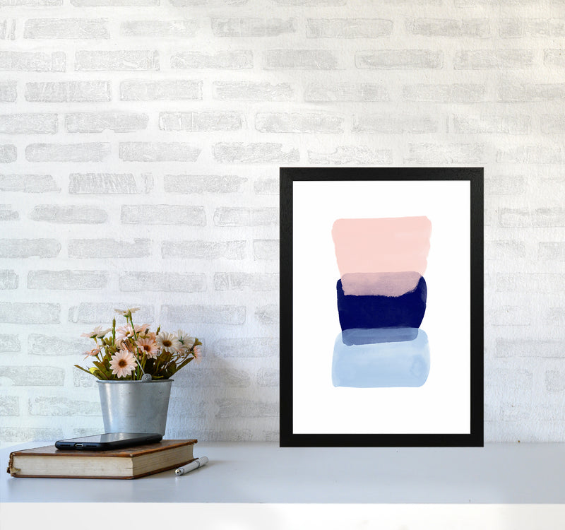 Three Colors Strokes Abstract Art Print by Seven Trees Design A3 White Frame