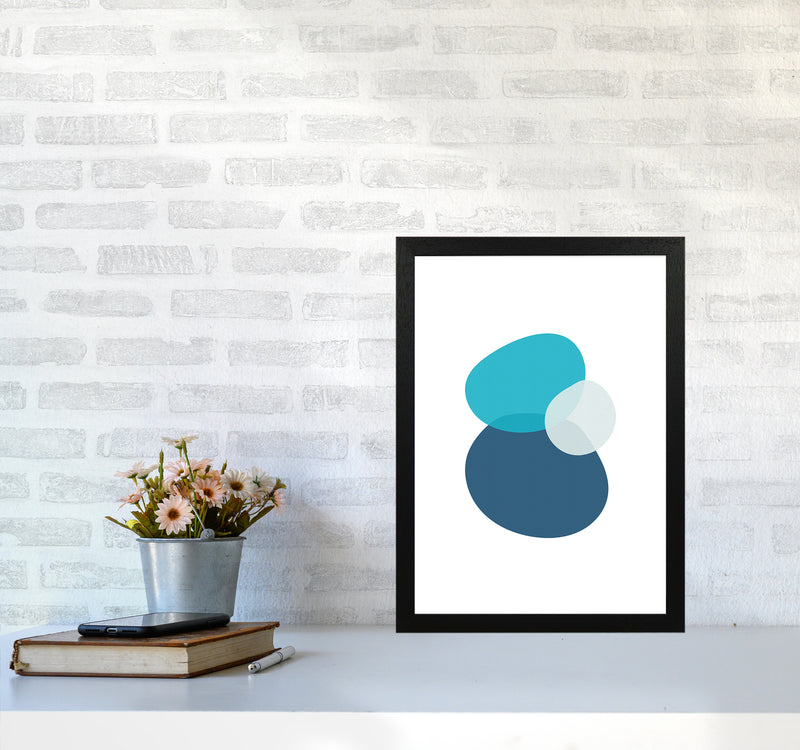 Three Stones Abstract Art Print by Seven Trees Design A3 White Frame