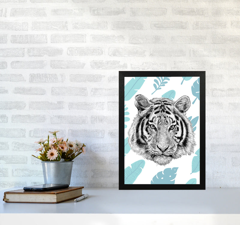 Tropical Tiger Animal Art Print by Seven Trees Design A3 White Frame