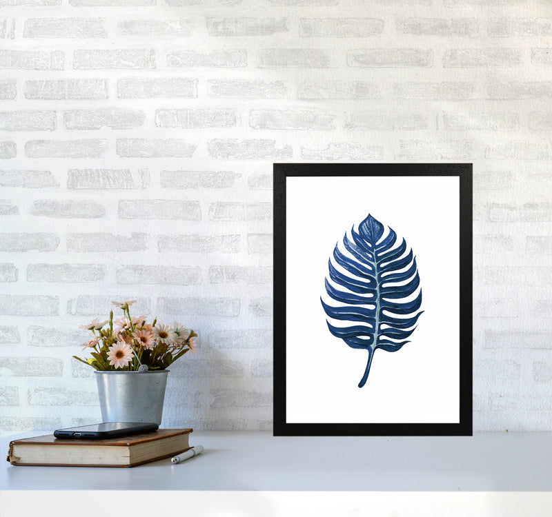 Watercolor Blue Leaf II Art Print by Seven Trees Design A3 White Frame