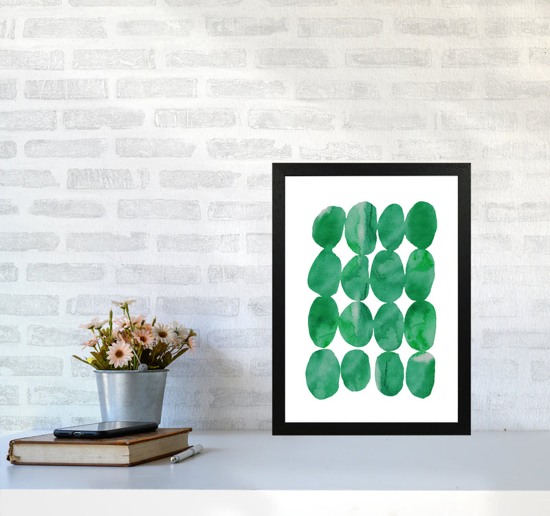 Watercolor Emerald Stones Art Print by Seven Trees Design A3 White Frame