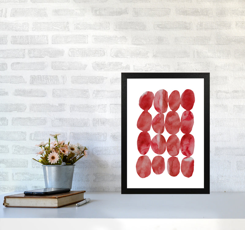 Watercolor Red Stones Art Print by Seven Trees Design A3 White Frame