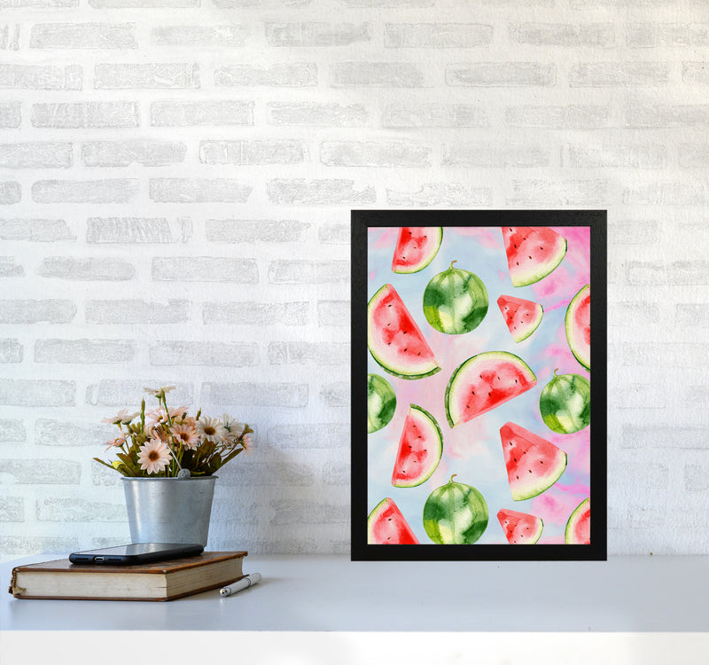 Watermelon in the Sky Kitchen Art Print by Seven Trees Design A3 White Frame