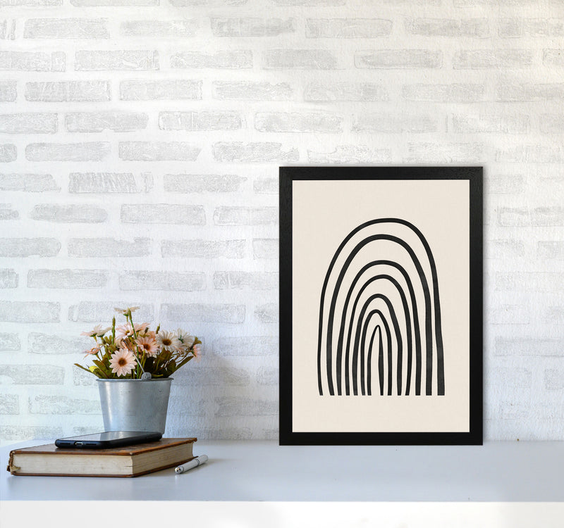 Black Watercolor Rainbow Art Print by Seven Trees Design A3 White Frame