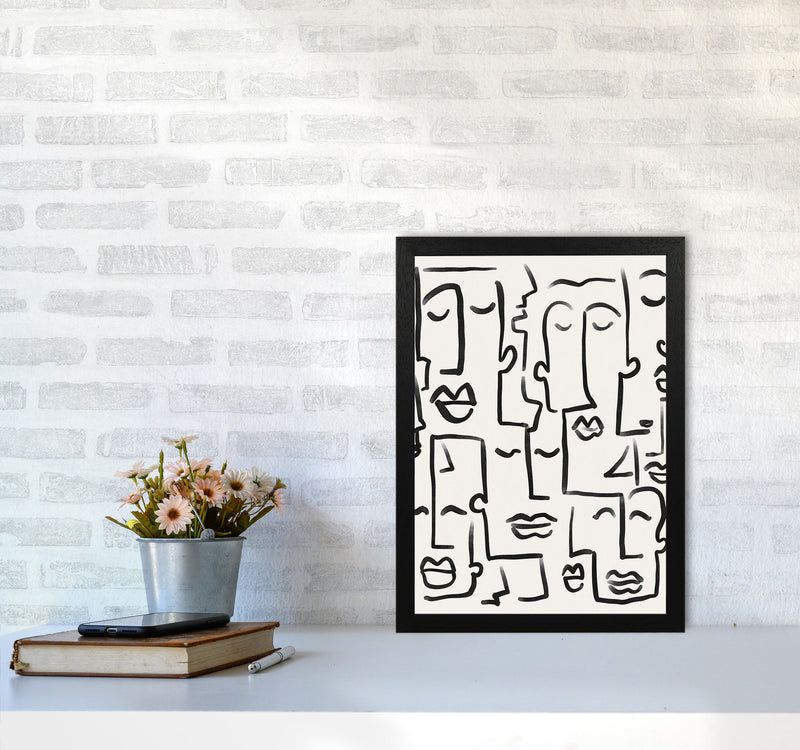 Faces Drawing Art Print by Seven Trees Design A3 White Frame