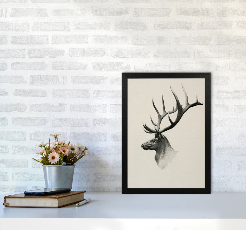 Mountain Reindeer Art Print by Seven Trees Design A3 White Frame