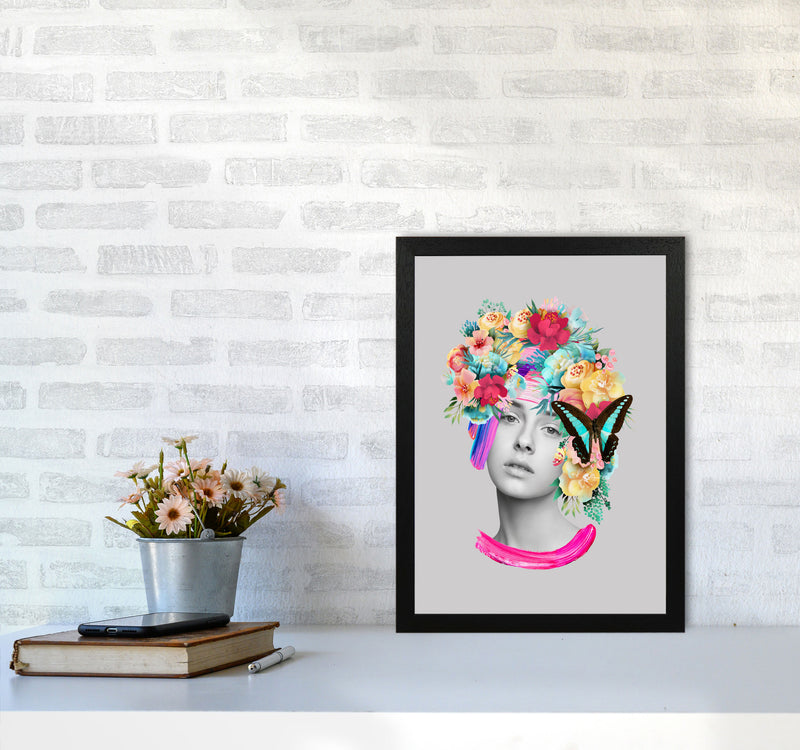 The Girl and the Butterfly Art Print by Seven Trees Design A3 White Frame