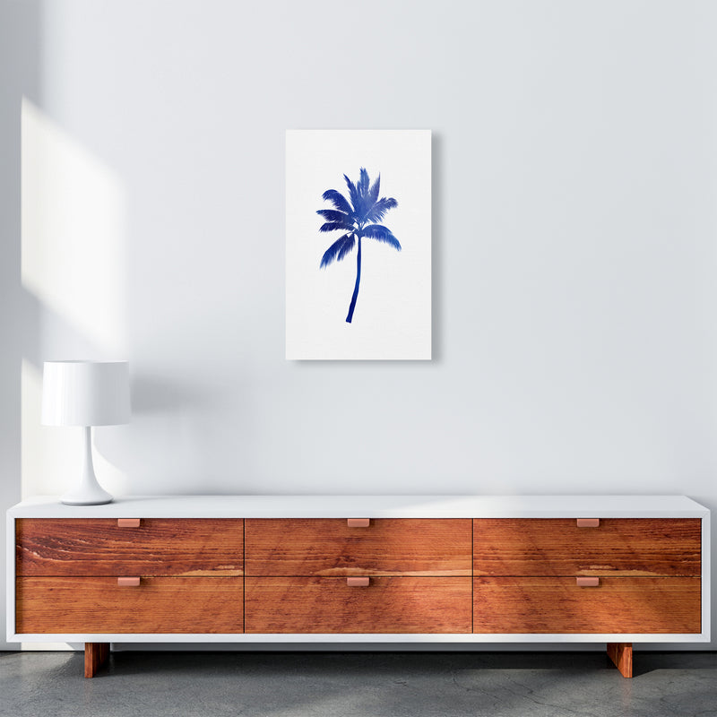 Blue Palm Tree Art Print by Seven Trees Design A3 Canvas