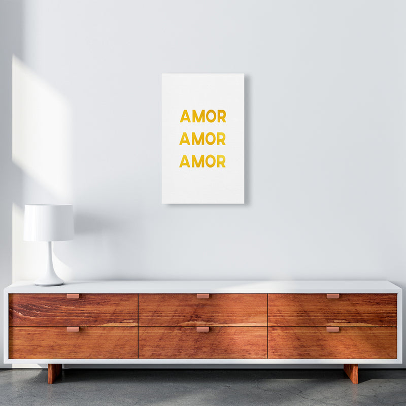 Amor Amor Amor Quote Art Print by Seven Trees Design A3 Canvas