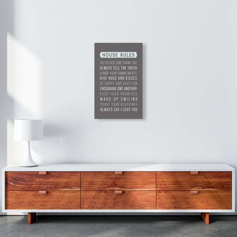 House Rules Quote Art Print by Seven Trees Design A3 Canvas