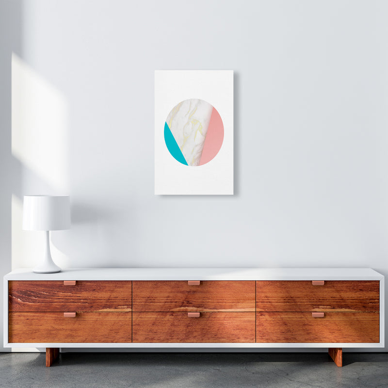 Pink Marble Circle I Abstract Art Print by Seven Trees Design A3 Canvas