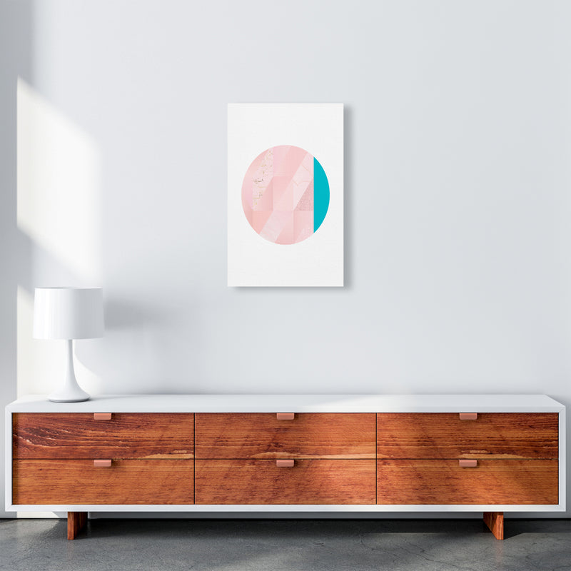 Pink Marble Circle II Abstract Art Print by Seven Trees Design A3 Canvas
