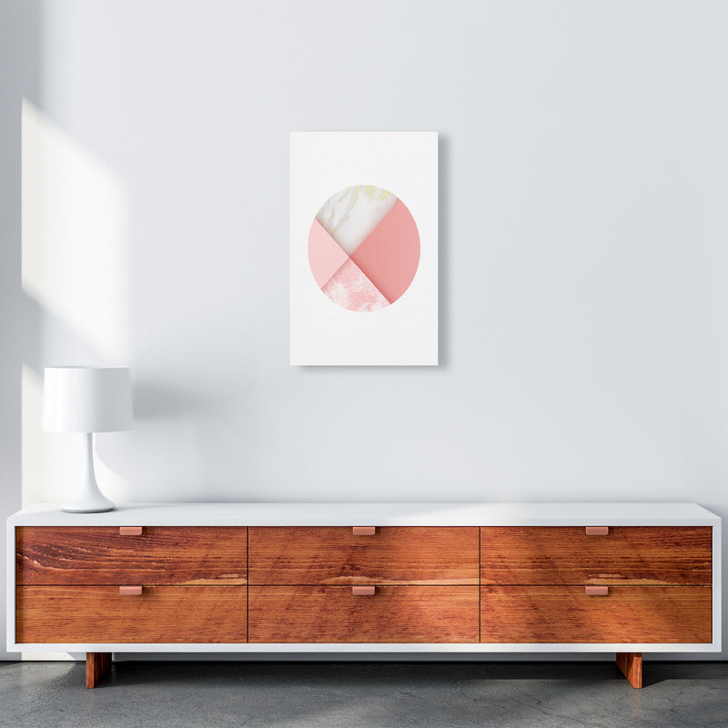 Pink Marble Circle III Abstract Art Print by Seven Trees Design A3 Canvas
