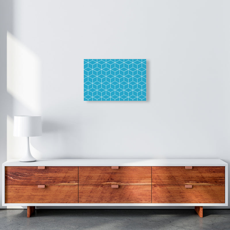 The Blue Cubes Art Print by Seven Trees Design A3 Canvas