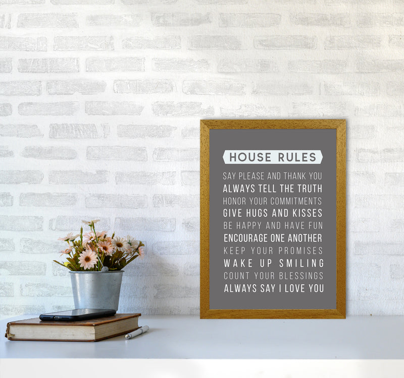 House Rules Quote Art Print by Seven Trees Design A3 Print Only