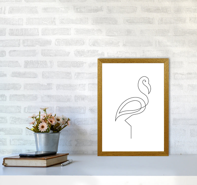 One Line Flamingo Art Print by Seven Trees Design A3 Print Only