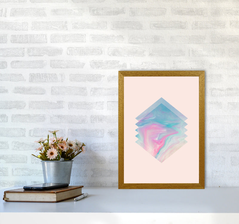 Pink Aqua Marble Abstract Art Print by Seven Trees Design A3 Print Only