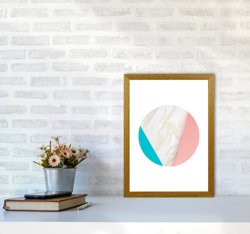 Pink Marble Circle I Abstract Art Print by Seven Trees Design A3 Print Only