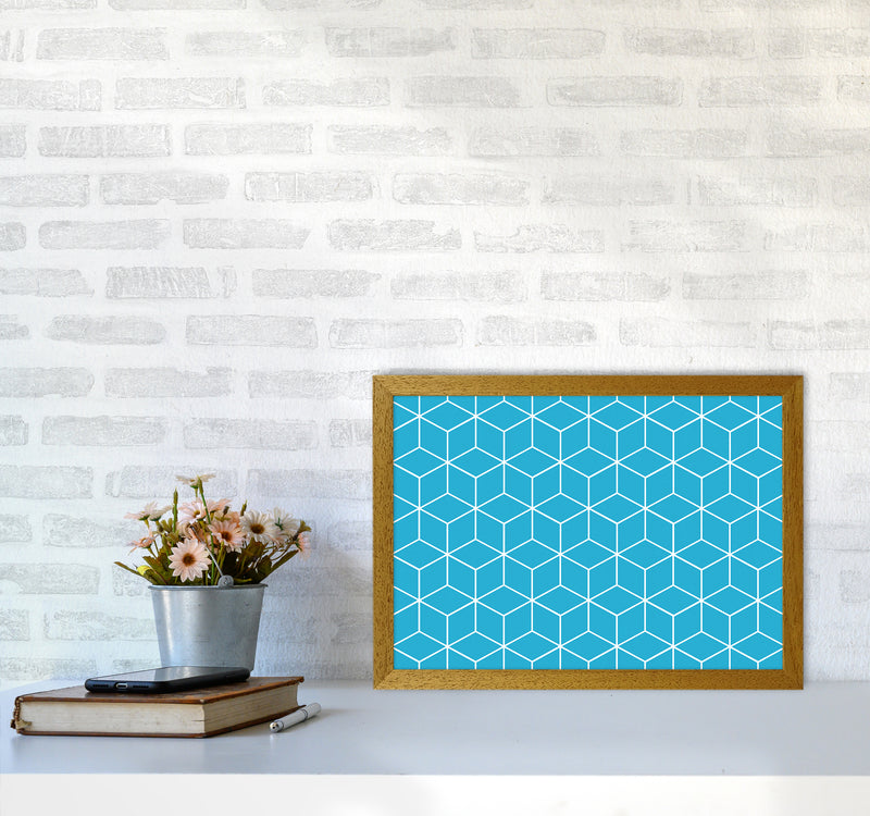The Blue Cubes Art Print by Seven Trees Design A3 Print Only