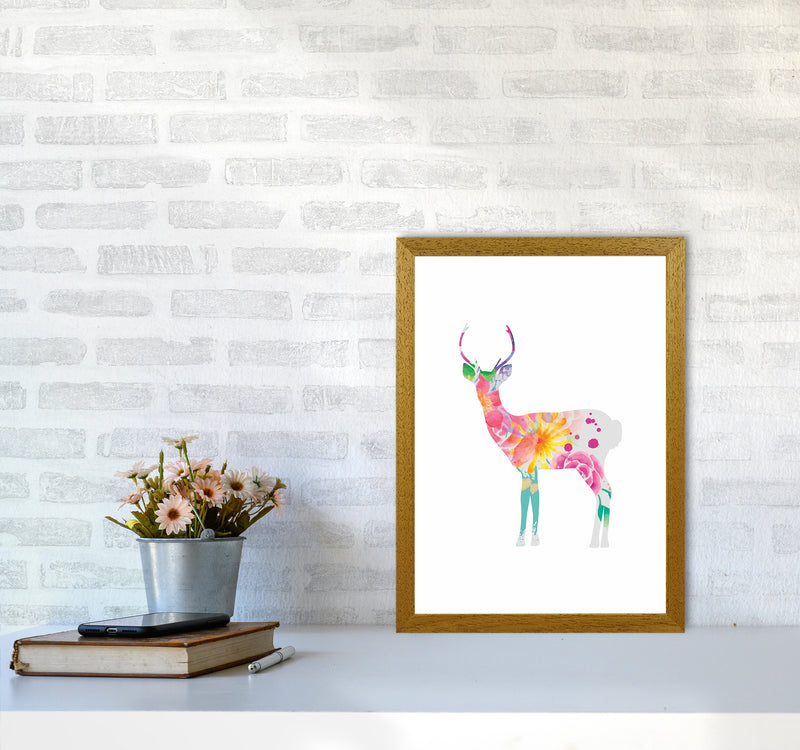 The Floral Deer Animal Art Print by Seven Trees Design A3 Print Only