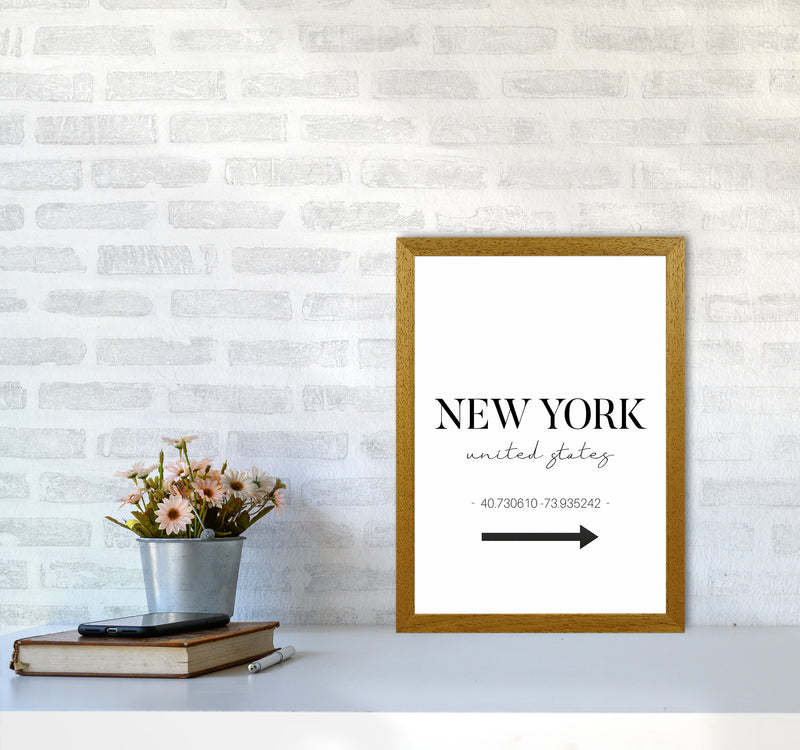 To New York Sign Art Print by Seven Trees Design A3 Print Only