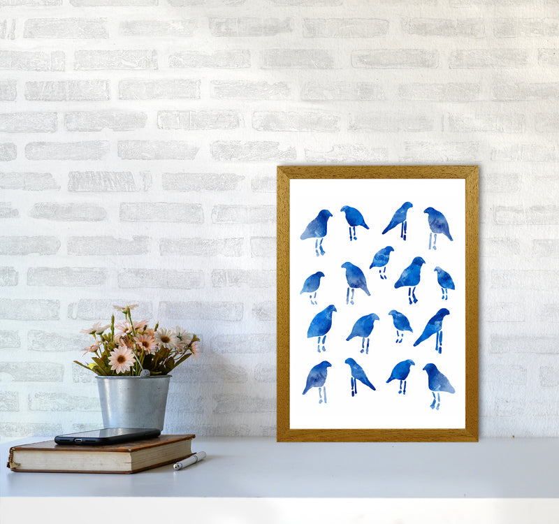 Watercolor Blue Birds Art Print by Seven Trees Design A3 Print Only
