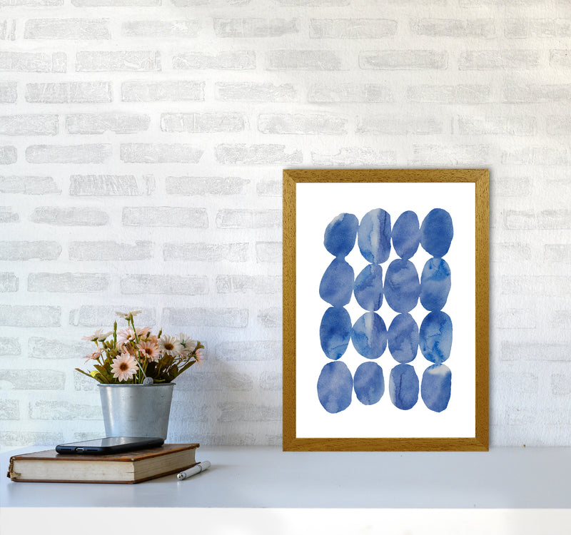 Watercolor Blue Stones Art Print by Seven Trees Design A3 Print Only