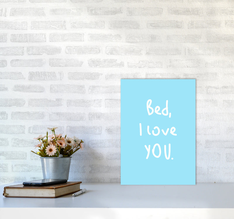Bed I Love You Quote Art Print by Seven Trees Design A3 Black Frame
