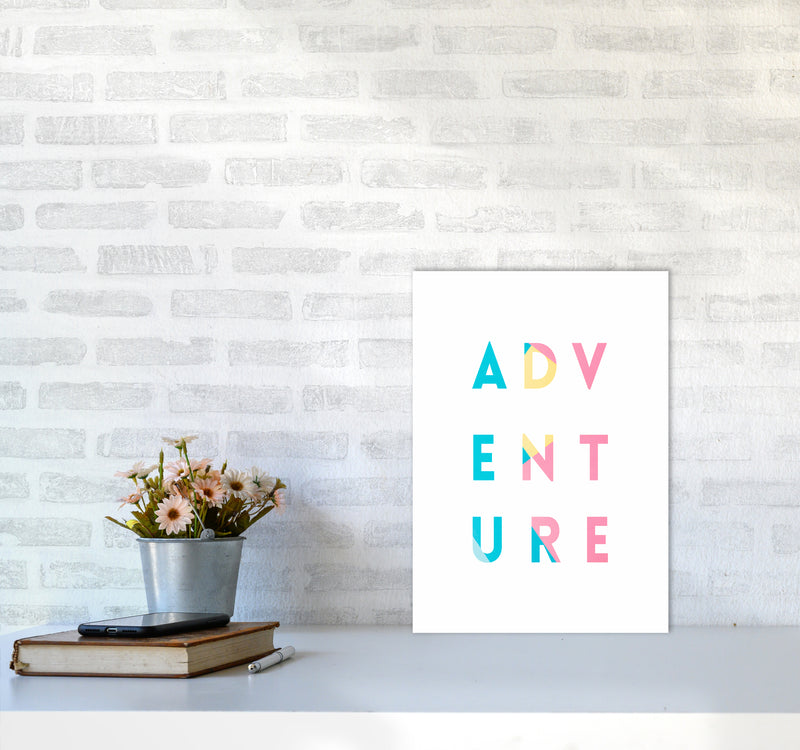 Adventure In Colors Quote Art Print by Seven Trees Design A3 Black Frame