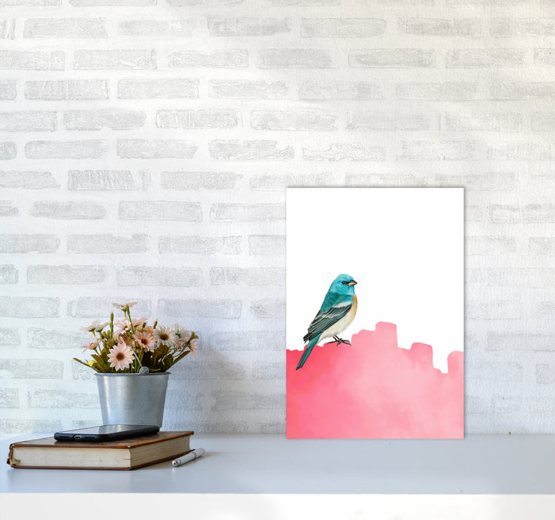 Bird Pink Art Print by Seven Trees Design A3 Black Frame