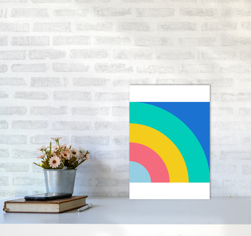 Happy shapes II Rainbow Art Print by Seven Trees Design A3 Black Frame