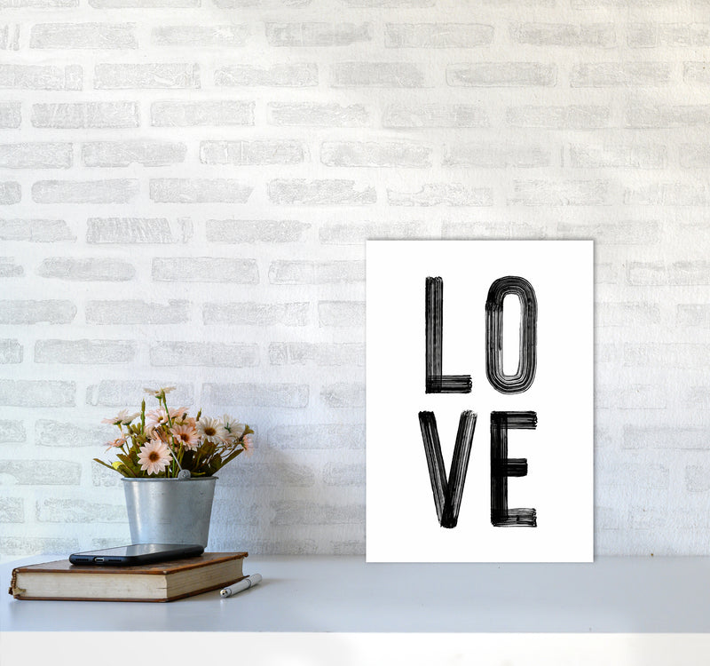 Love in Black Quote Art Print by Seven Trees Design A3 Black Frame