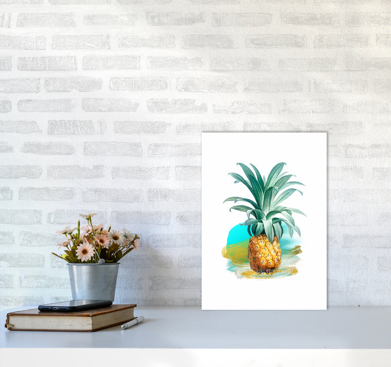 Modern Pineapple Kitchen Art Print by Seven Trees Design A3 Black Frame