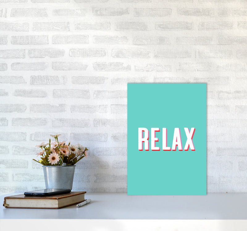 Relax Quote Art Print by Seven Trees Design A3 Black Frame