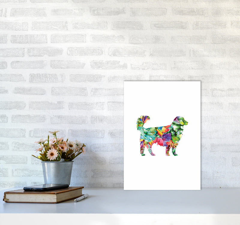 Succulents Dog Animal Art Print by Seven Trees Design A3 Black Frame