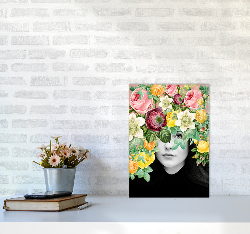 The Girl And The Flowers II Art Print by Seven Trees Design A3 Black Frame