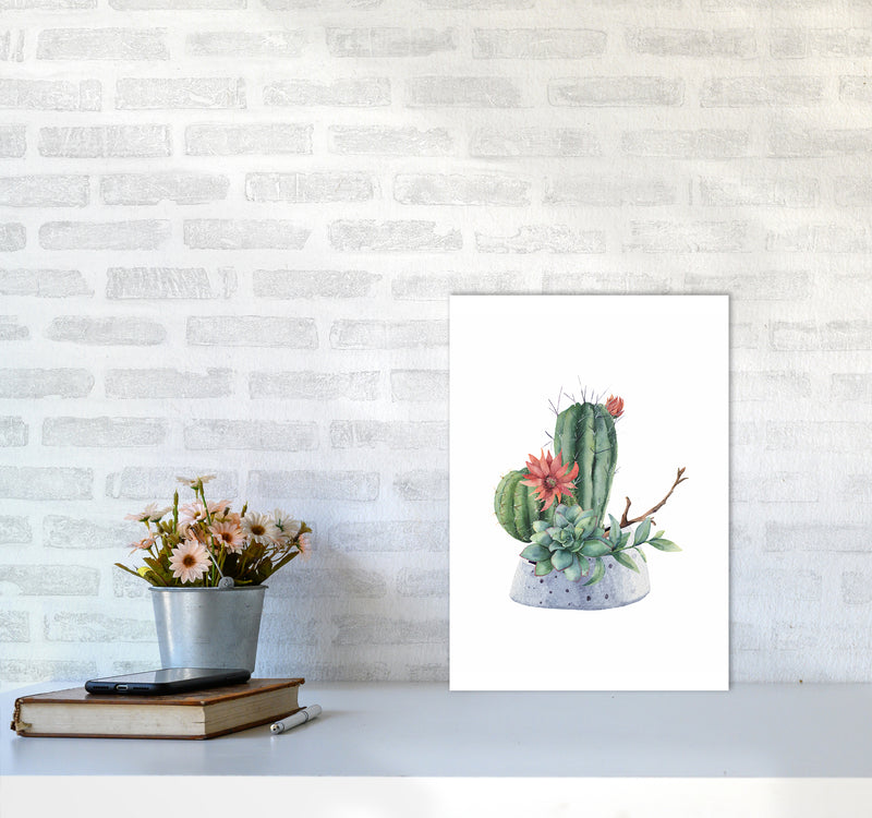 The Watercolor Cactus Art Print by Seven Trees Design A3 Black Frame